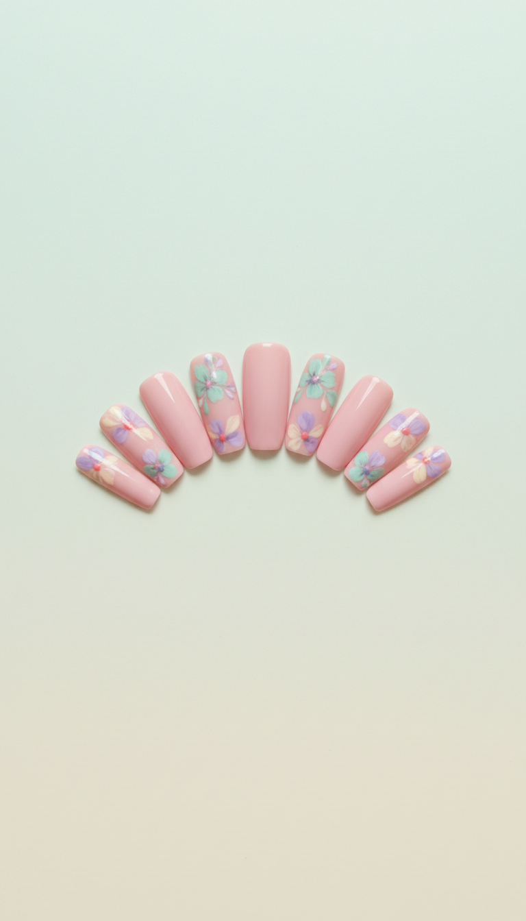 Pastel Whisper Accent Nails
